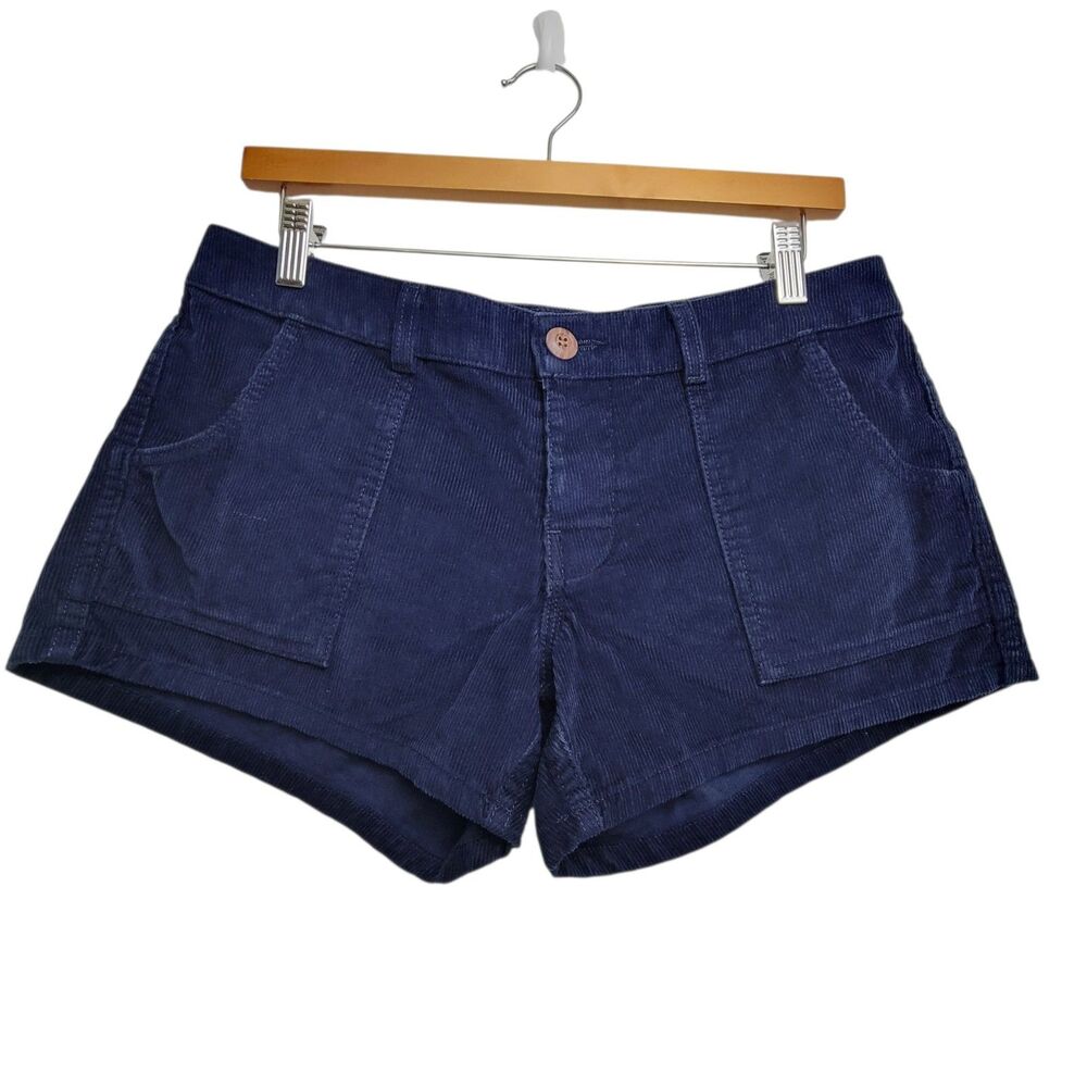 Birdwell Beach Britches Blue Corduroy Button Fly Shorts Size 4